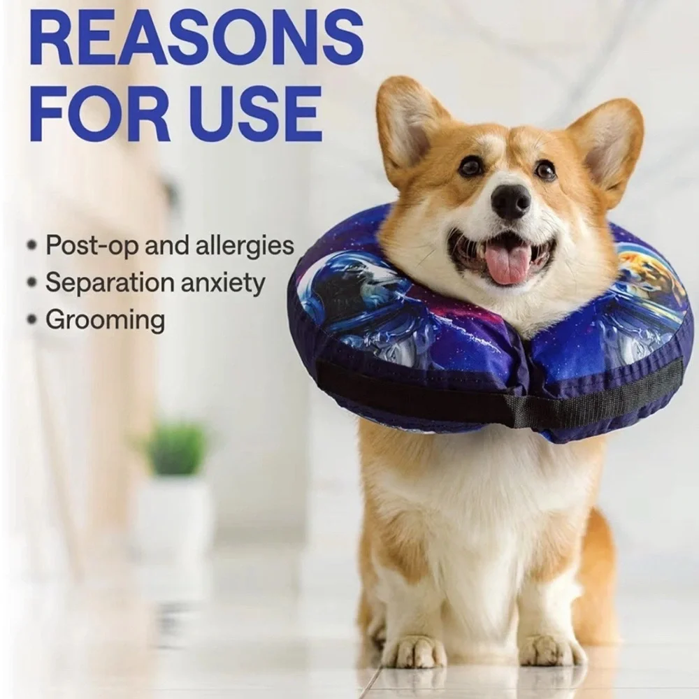 NWT- Soft Inflatable Dog Cone for After Surgery/ LARGE/ Fits 14-17.5 inches